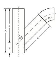 1-1/2 to 24 Inch (in) Iron Pipe Size (IPS)/Outside Diameter (OD) 45 Degree Lateral Tee Fittings