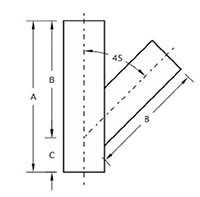 1 to 36 Inch (in) Iron Pipe Size (IPS)/Outside Diameter (OD) 45 Degree (º) Lateral Tee Fitting