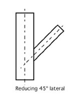 1 to 36 Inch (in) Iron Pipe Size (IPS)/Outside Diameter (OD) 45 Degree (º) Lateral Tee Fitting - 4