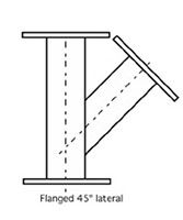 1 to 36 Inch (in) Iron Pipe Size (IPS)/Outside Diameter (OD) 45 Degree (º) Lateral Tee Fitting - 6