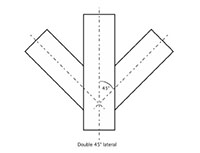 1 to 36 Inch (in) Iron Pipe Size (IPS)/Outside Diameter (OD) 45 Degree (º) Lateral Tee Fitting - 7