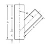 1 to 36 Inch (in) Iron Pipe Size (IPS)/Outside Diameter (OD) 45 Degree (º) Lateral Tee Fitting